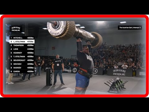 2022 Arnold Strongman Classic RESULTS Event 3 - Austrian Oak Log Press for Max - Men's Pro