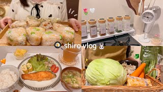 新しいアイテムでキッチンを飾る🌷 / 一人暮らし節約女子の食品保存法🥕 / 作り置きおにぎり🍙