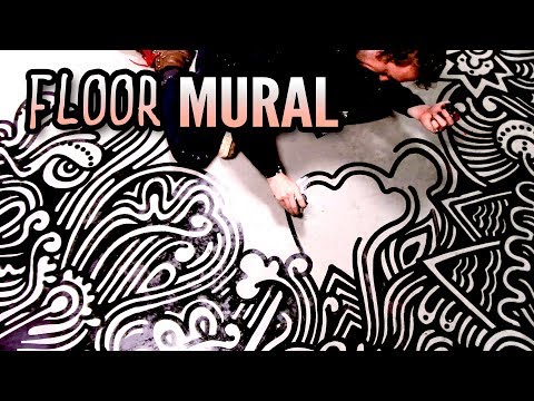 Drawing on the Bathroom Floor (Freestyle Mural)