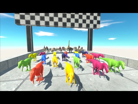 CHASE SPEED RACE TO EAT AN ALIEN COLOR ALLOSAURUS - Animal Revolt Battle Simulator