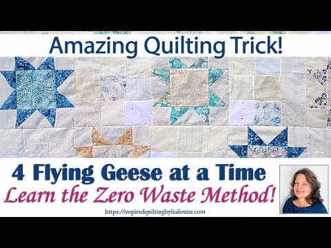 Awesome Quilting Trick: Make 4 Flying Geese with ZERO Waste! Lea Louise Quilts