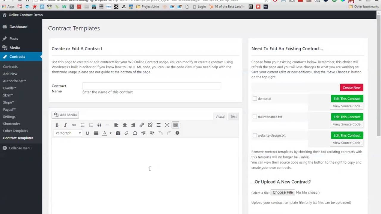 WP Online Contract Plugin Tutorial (Contract Templates)