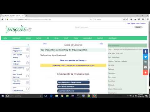 Type of algorithm used in solving the 8 Queens problem. | javapedia.net