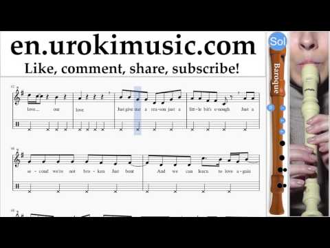 How to Play Recorder B. Pink - Just Give Me A Reason Part#2 Melody School Learn Class Course