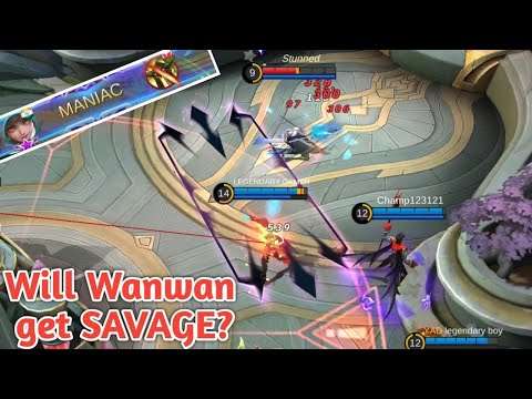 2 x MANIAC WANWAN GAMEPLAY BY LEGENDARY GAMER MOBILE LEGENDS | PUSHING TO MYTHIC GLORY