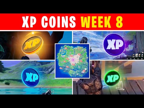 All WEEK 8 XP Coins (Gold, Purple, Blue and Green)