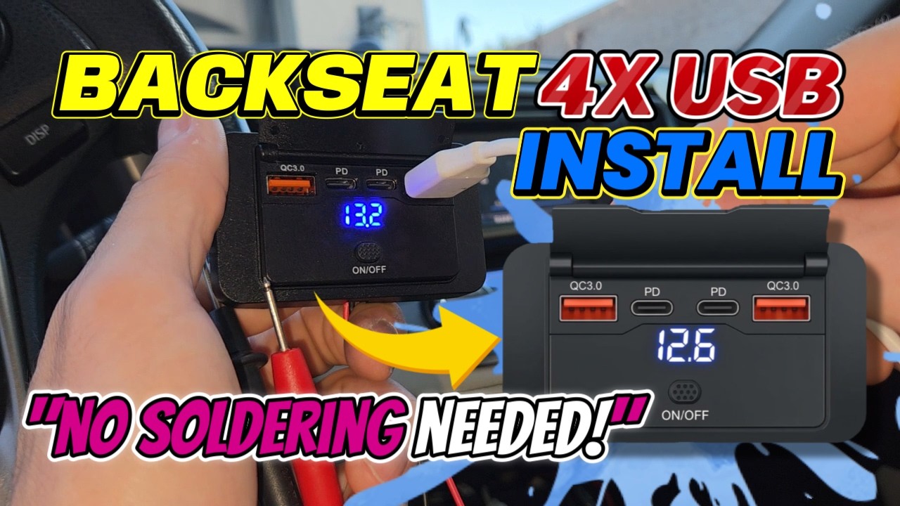 Toyota RAV4 4x USB Fast Charging Install Mod