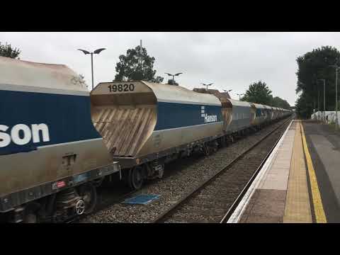 Class 59 hauling a very long freight train through Pewsey