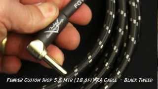 Video thumbnail for Fender 18.6ft Custom Shop Instrument Cable (With Right Angled Jack) - Black Tweed - Nevada Music UK by PMTV Portsmouth