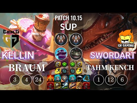 GEN Kellin Braum vs SN SwordArt Tahm Kench Sup - KR Patch 10.15