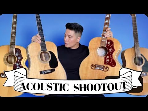 Yamaha F310 vs Gibson J200 vs Epiphone EJ200 vs Martin D35 - Acoustic Guitar Shootout