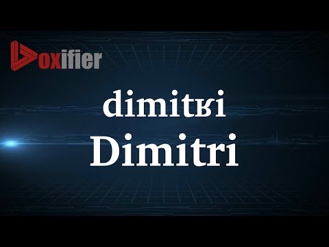 How to Pronunce Dimitri in French - Voxifier.com