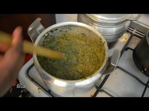 Cooking Acholi traditional dish (Akeyo, Ugandan)