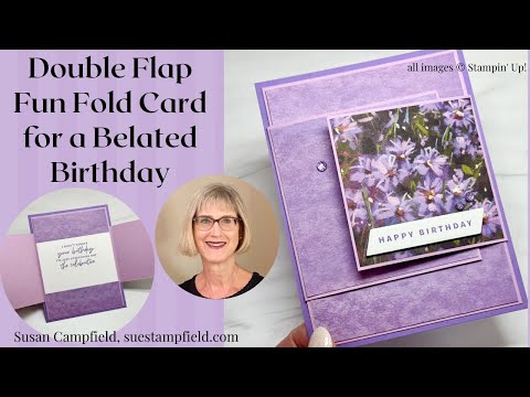 Lila! Lustige Faltkarte mit Doppelklappe!