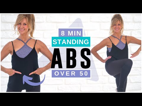 8 Minute Standing Abs Indoor Workout Over 50 | Burn Belly Fat!