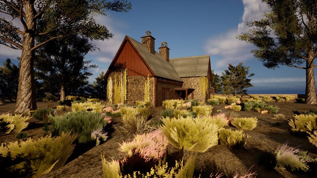 Game-Ready Stone House in Forest 3D Model