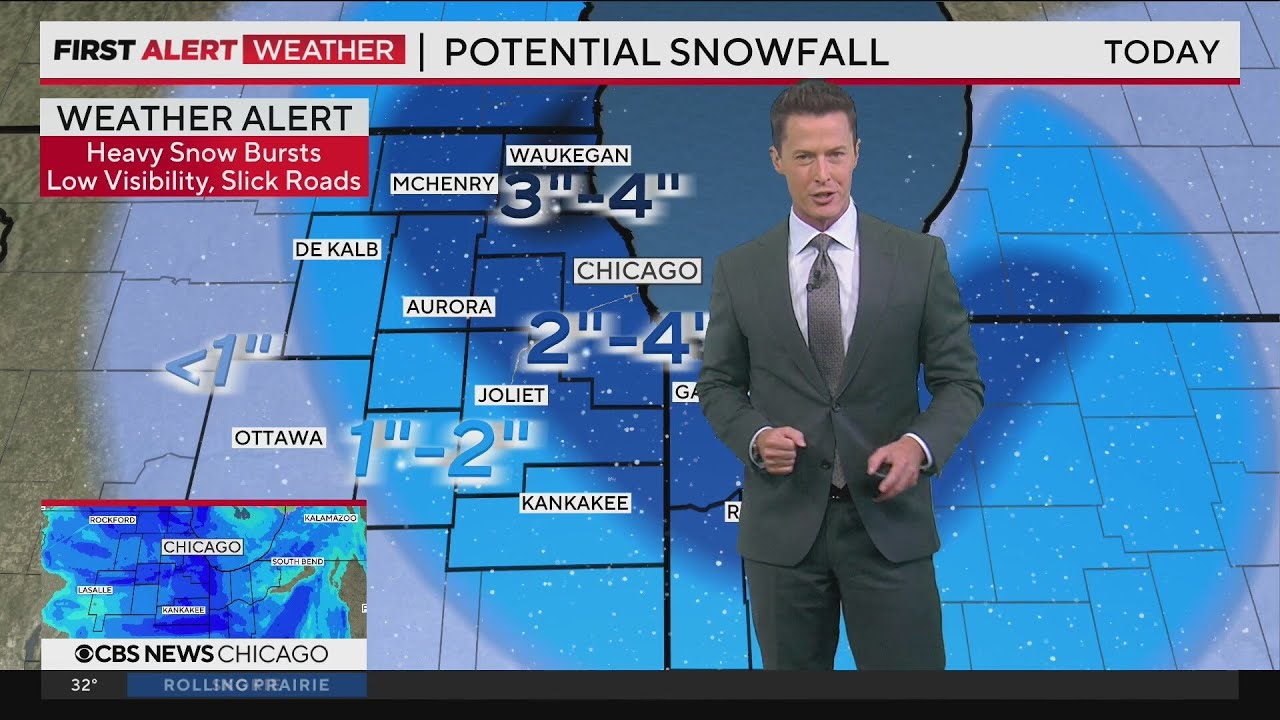 Chicago gets first snowfall of the season. Here's how much to expect.