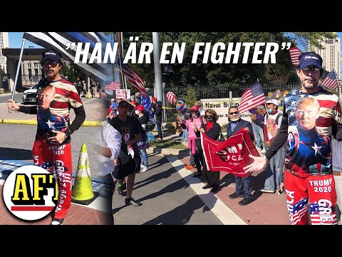 Aday, 50, stöttar Trump utanför sjukhuset: ”Fightas för honom”