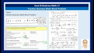 Excel & Business Math 17: Solve Fractional Business Math Problems using Excel