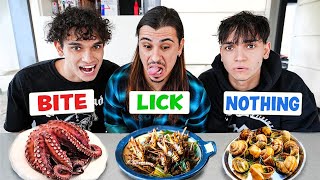 EXTREME BITE, LICK OR NOTHING FOOD CHALLENGE!