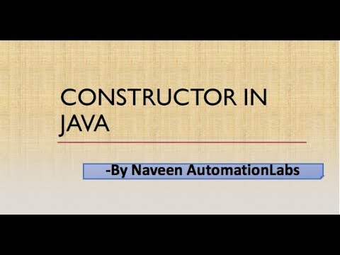 Java Constructors Selenium