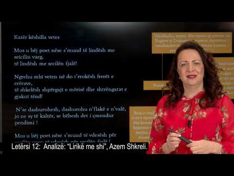 Gjuhë shqipe dhe Letërsi 12 -"Lirikë me shi”, Azem Shkreli.
