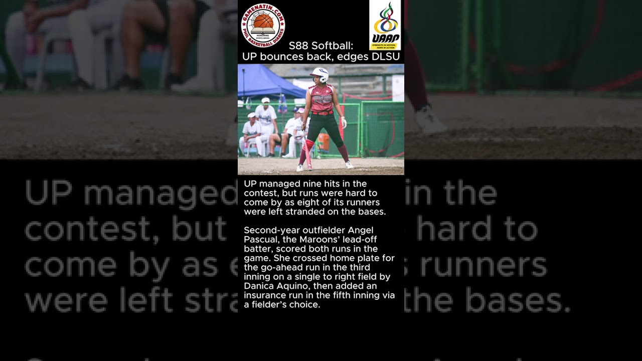 UAAP Women's Softball:  UP edges DLSU, 2-1