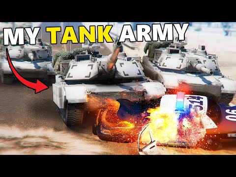 Trolling Cops With an Army of Tanks in GTA 5 RP