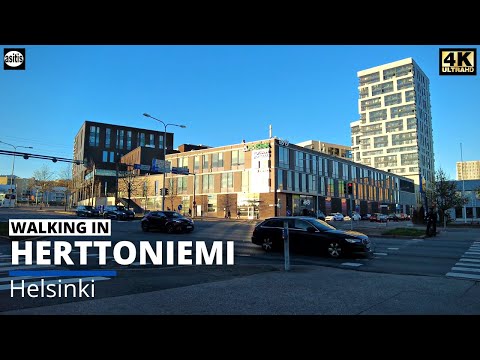 Walking in the Suburbs of Helsinki Finland - Herttoniemi (17 Oct 2021)