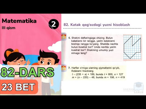 2 SINF. MATEMATIKA. 82-Dars. Uy vazifa - 23 bet