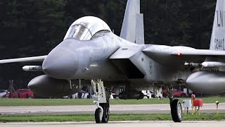 🇺🇸 USAF F-15C Eagle 🦅 Mass Takeoff Launch at RAF Lakenheath UK 🇬🇧