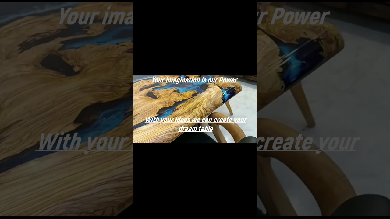 Ocean Olive Epoxy Table  Deep Blue Epoxy  Resin Table   Custom Made Table