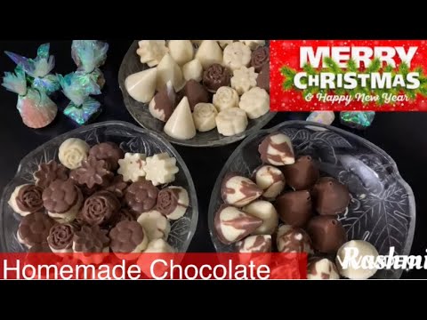 Homemade Chocolates || chocolate recipe with milk & white compound || Christmas & New year special