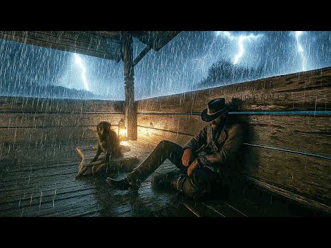 Taking Shelter on the Remote Watch Tower During Heavy Thunderstorm | RDR2 ASMR Rain