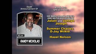 RANDY NICHOLAS ~ Long Obituary