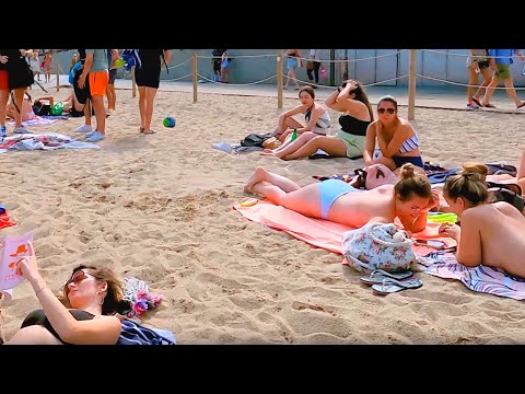 Spain 🇪🇦 Playa de Barceloneta 4K Walking Tour