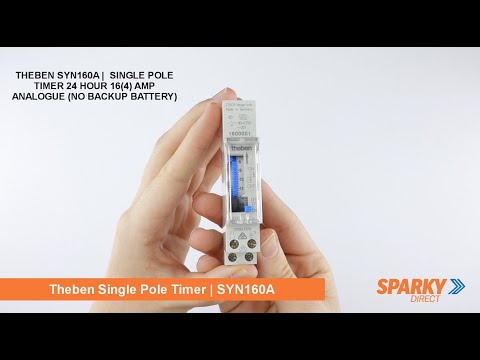 THEBEN SYN160A |  SINGLE POLE TIMER 24 HOUR 16(4) AMP ANALOGUE (NO BACKUP BATTERY) | Theben Timer