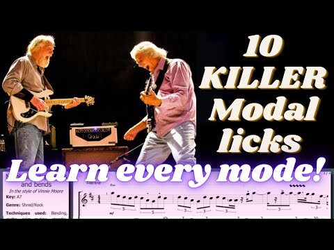 10 KILLER modal licks - LEARN EVERY MODE! (w/ TABS)