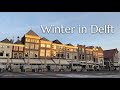Wintry Morning In DELFT The Netherlands FROZEN Canals Old New Church The Markt Walking Video