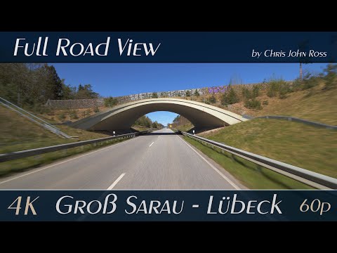 Groß Sarau - Lübeck, Germany: Bundesstraße (B207), Berliner Allee - 4K (2160p/60p) Ultra HD