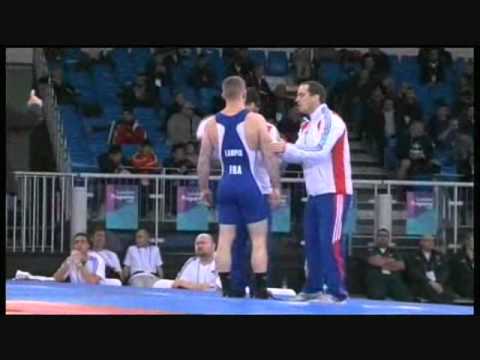 OLYMPIC TEST EVENT: Howe (USA) dec. Lampis (FRA), 74 kg FS semis