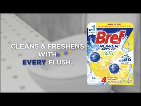 WC valiklis-gaiviklis BREF POWER AKTIV LEMON, 50 g video