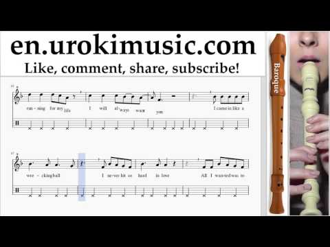 How to Play Recorder B. Miley Cyrus - Wrecking Ball Part#2 Melody School Learn Class Course