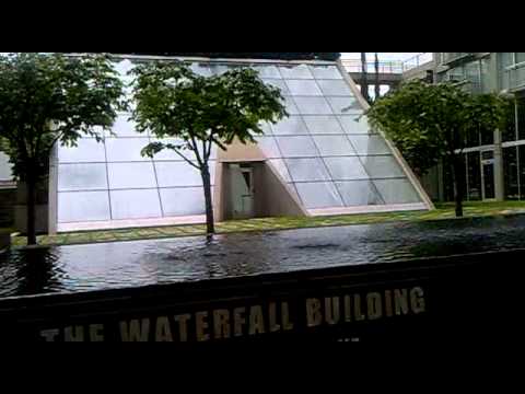 waterfall ,  buidings