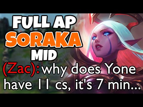 I tried FULL AP SORAKA MID and the ENEMY YONE legit COULD NOT PLAY. | 12.12