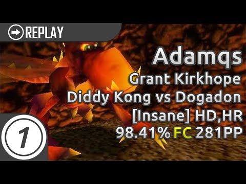 Adamqs | Grant Kirkhope - Diddy Kong vs Dogadon [Insane] +HD,HR 98.41% 281pp #1