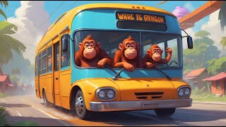 Wheels On The Bus | Nursery Rhyme | Monkeys On The Bus | Funny Songs For Kids |