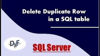 Delete Duplicate Row in a SQL Table |  #sql ,#sqlserver ,#database