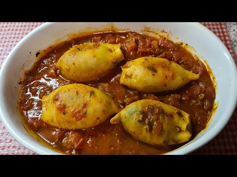 Stuffed Calamari with Sausage Meat and Vegetables  - a delicious recipe