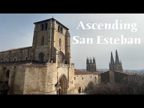 Subiendo a la torre de la iglesia de San Esteban en Burgos